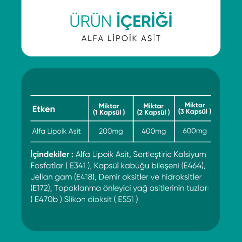 Alfa Lipoik Asit 200 Mg 90 Kapsül