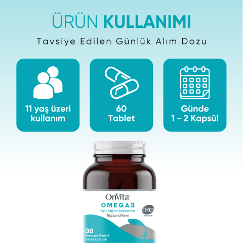 Omega 3 Balık Yağı Ve Astaksantin, Tirgliserid Form 30 Yumuşak Kapsül