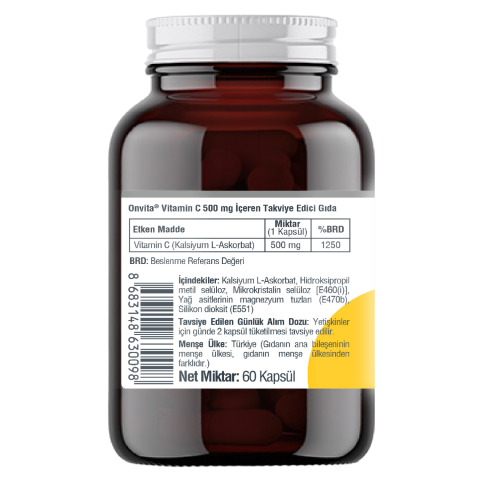Vitamin C 500 Mg, 60 Kapsül
