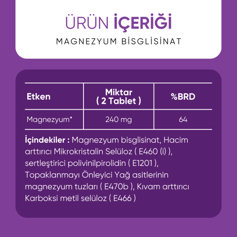 Magnezyum Bisglisinat 120 Mg