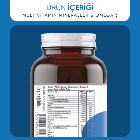 Omega 3 ve Multivitamin Mineraller, 30 Yumuşak Kapsül