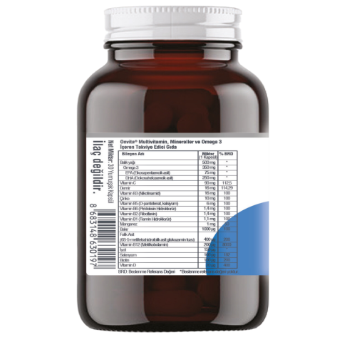 Omega 3 ve Multivitamin Mineraller, 30 Yumuşak Kapsül