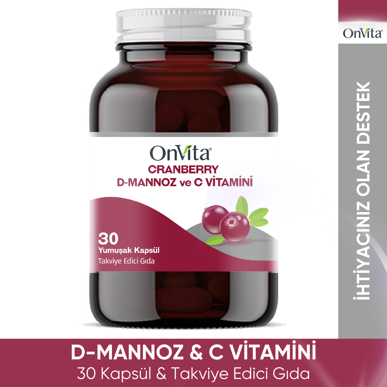 Cranberry D-Mannoz ve C Vitamini 30 Yumuşak Kapsül
