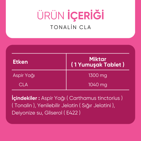 Tonalin Cla 1300 Mg, 60 Yumuşak Kapsül