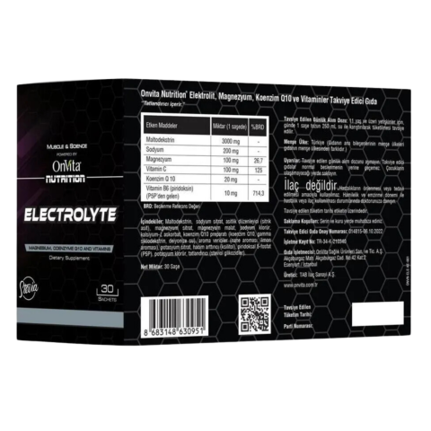 Nutrition Electrolyte Elektrolit, Magnezyum, Koenzim Q10 Ve Vitaminler 30 Saşe