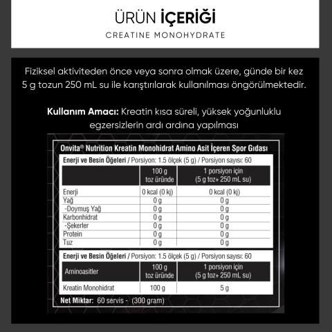 Nutrition Creatine Monohydrate 5000 Mg, Kreatin Monohidrat