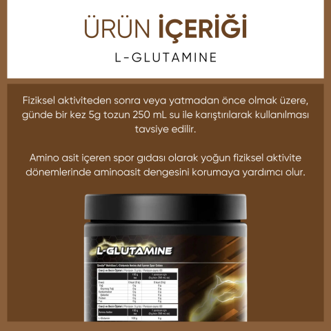 Nutrition L-Glutamine Aminoasit, 5000 Mg